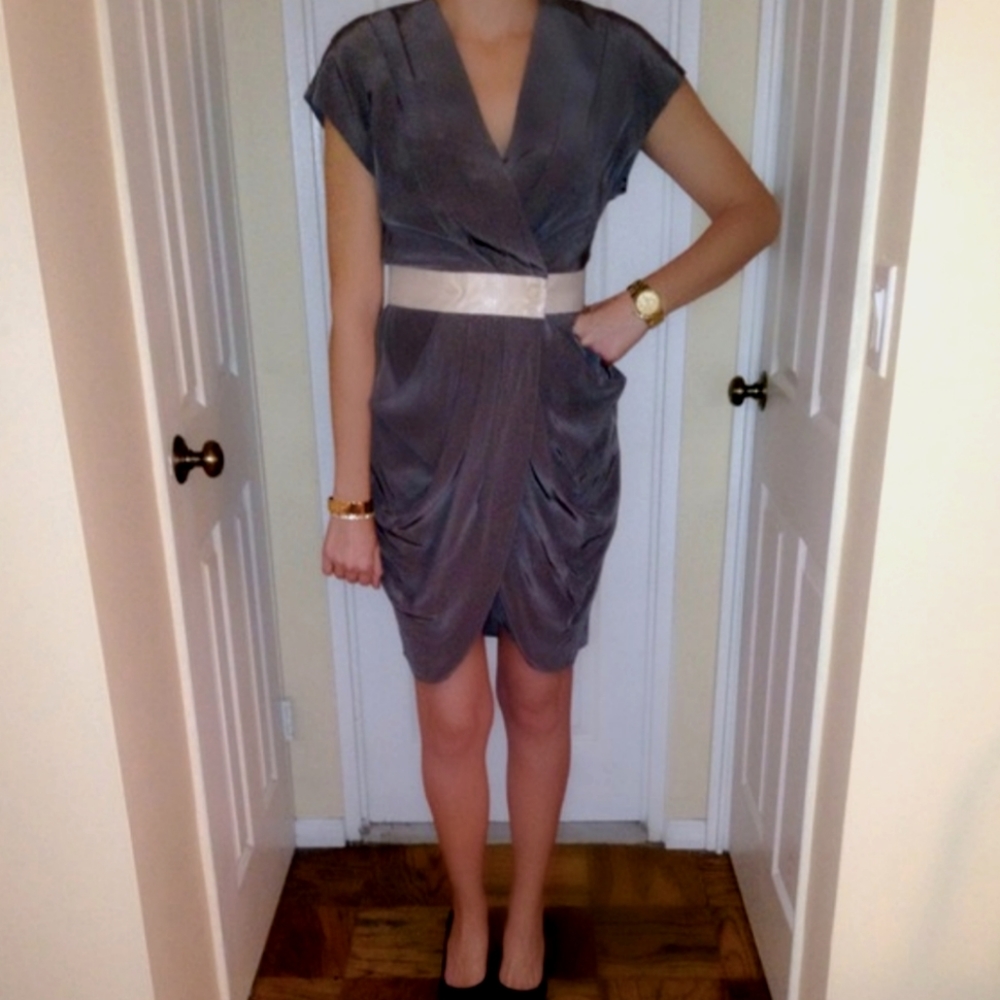 IISLI Navy Ruched Kimono Dress